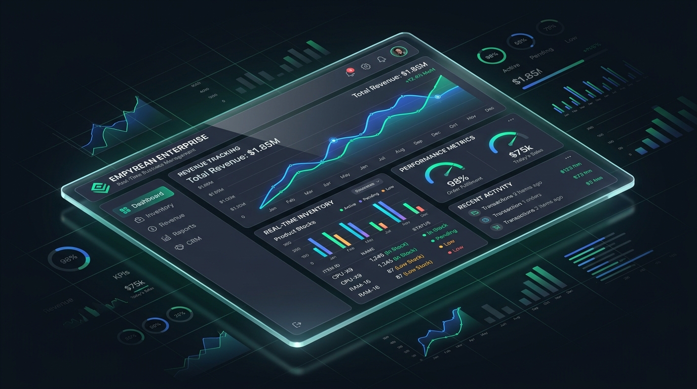 Empyrean Enterprise ERP and inventory operations management dashboard